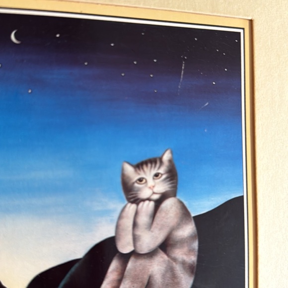 3 Vintage 1980 Martin Leman anthropomorphic cat unframed lithographs.8”x10” - Picture 16 of 16